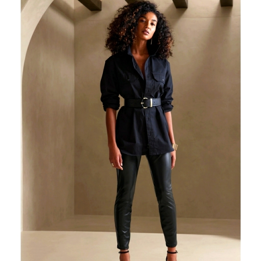 6. Banana Republic Factory Vegan leather leggings